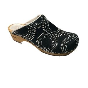 Sanita Diala Open Holzsohle Black White Danish Wooden Clogs Size 39